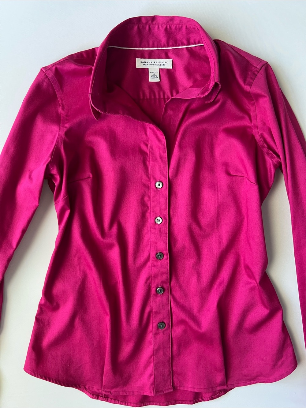 Banana Republic Fuchsia Button-Up Slim Blouse